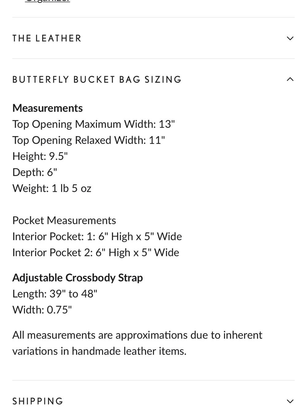 Portland leather goods butterfly bucket bag in succulent- FINAL PRICE DROP - Picture 11 of 12